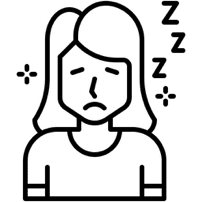 Femme ménopause picto fatigue sommeil